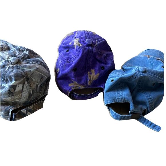 3* Camo Hats Purple Blue Hunting Fishing Caps Distressed Realtree 3 Baseball Hat - Picture 3 of 15